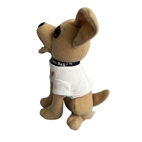 Vtg Taco Bell Chihuahua Stuffed Animal 6.5" Plush With Shirt & Collar By Applaus - Picture 2 of 4